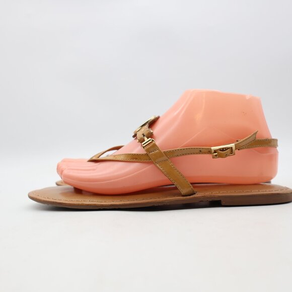 Tory Burch Ali Sandals Beige Patent Leather Women's Size 8 M Casual Sandals - Picture 4 of 11